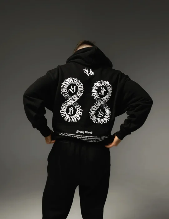 ETERNAL SCRIPT HOODIE BLACK